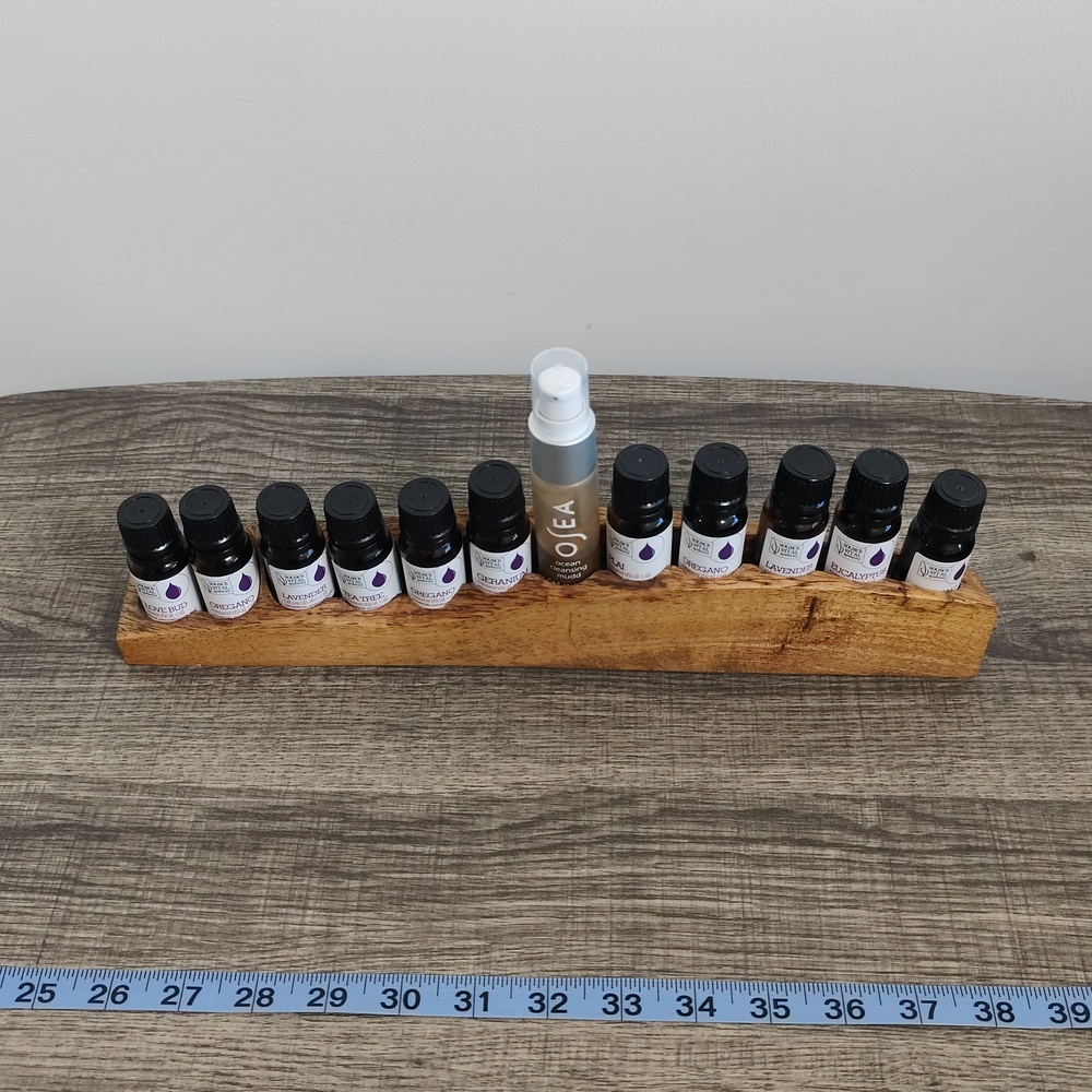 USED - HANDCRAFTED 100% Wood Essential Oil Holder. Fantastic Condition! 12 Slots